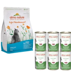 Almo Nature -sekoitus: kuivaruoka 2 kg + märkäruoka 6 x 70/140 g