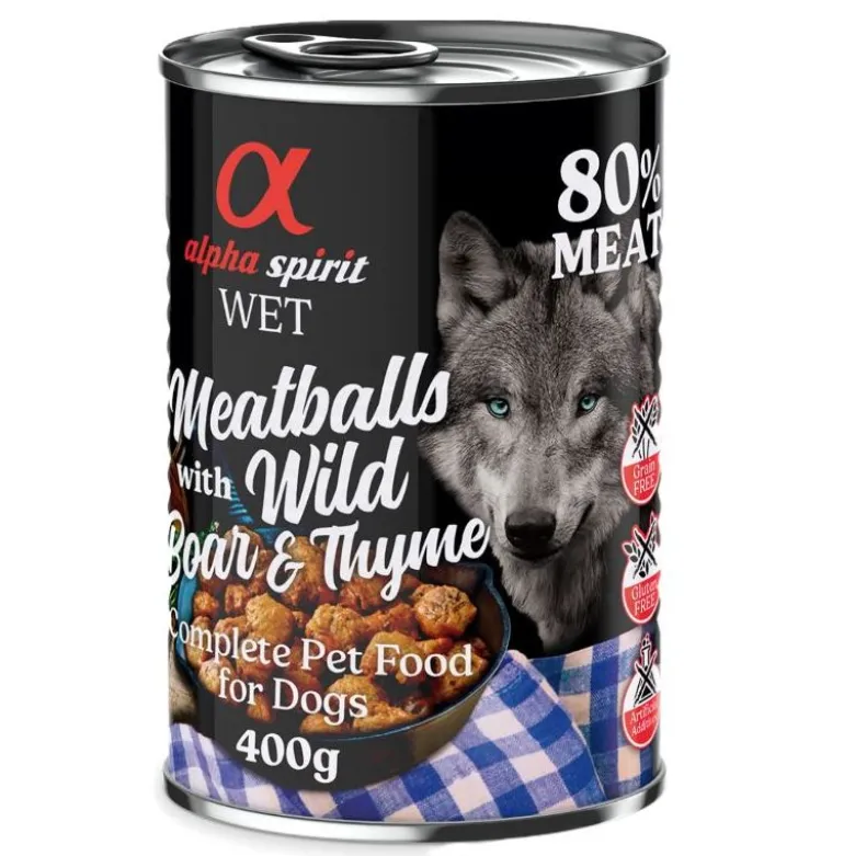 Alpha Spirit Dog Meatballs 6 x 400 g