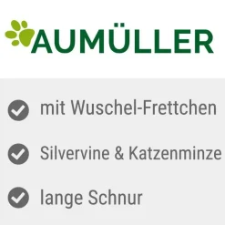 Aumüller Woozle -onkilelu, jossa pörröinen fretti