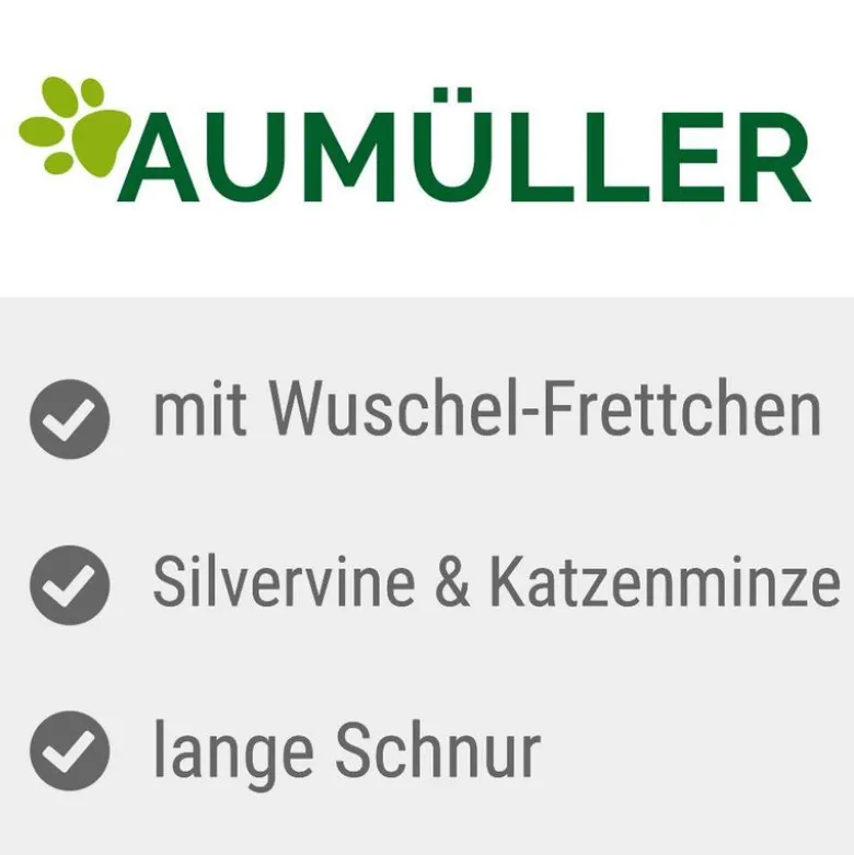 Aumüller Woozle -onkilelu, jossa pörröinen fretti