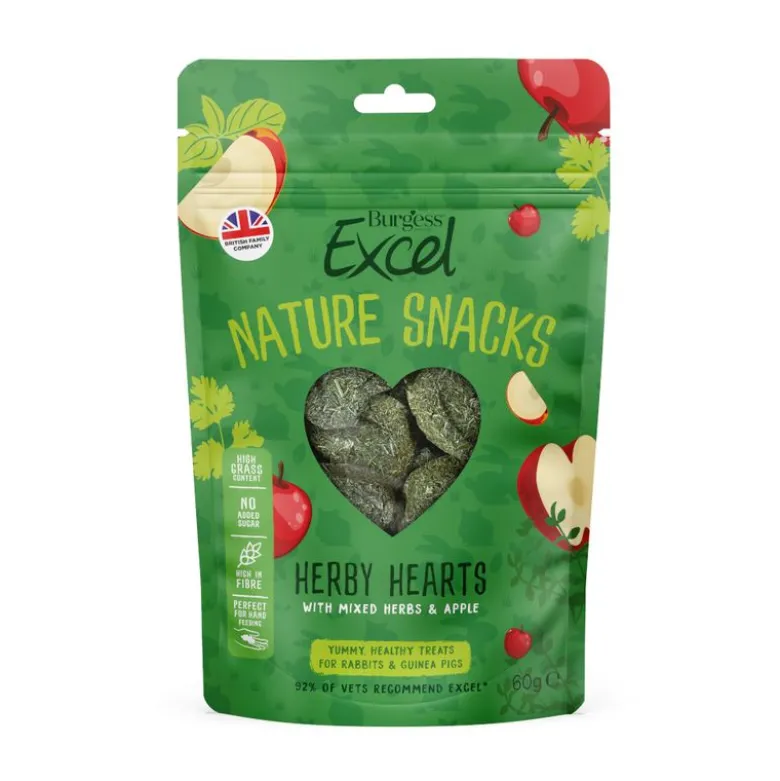 Burgess Excel Nature Snacks Herby Hearts