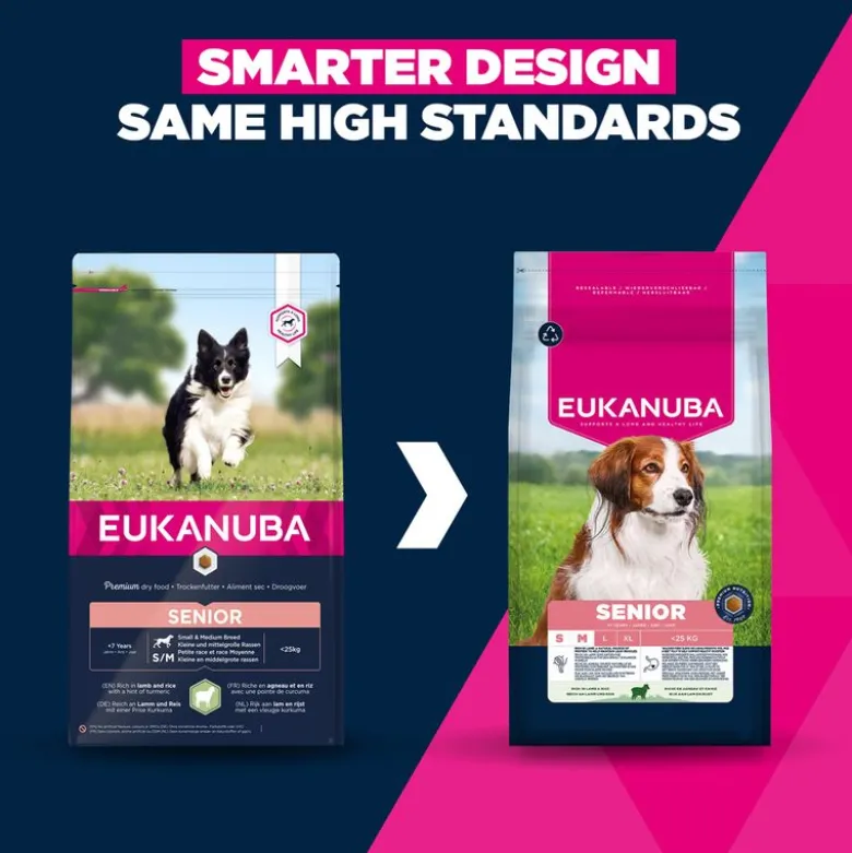 Eukanuba Premium Nutrition Senior Small & Medium Breed karitsa & riisi