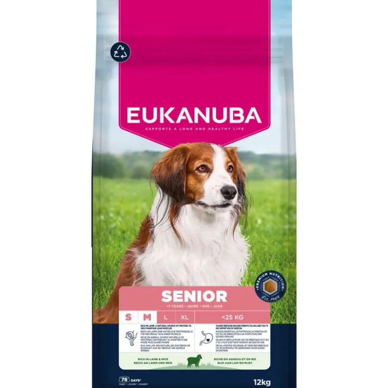 Eukanuba Premium Nutrition Senior Small & Medium Breed karitsa & riisi