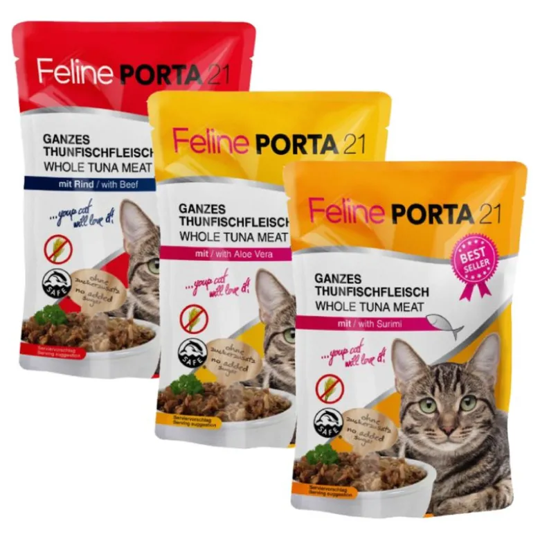 Feline Porta 21 -kokeilupakkaus 6 x 100 g, monta makua