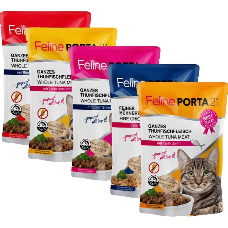 Feline Porta 21 -kokeilupakkaus 6 x 100 g, monta makua