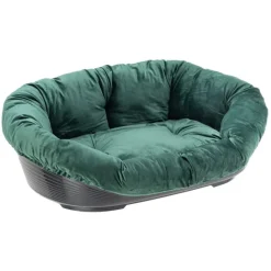 Ferplast Siesta Deluxe -lemmikinkori musta + Sofà-päällinen vihreä sametti