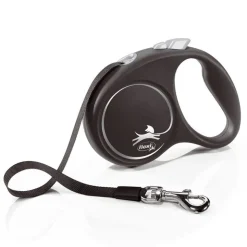 flexi Black Design -nauhatalutin musta, 5 m