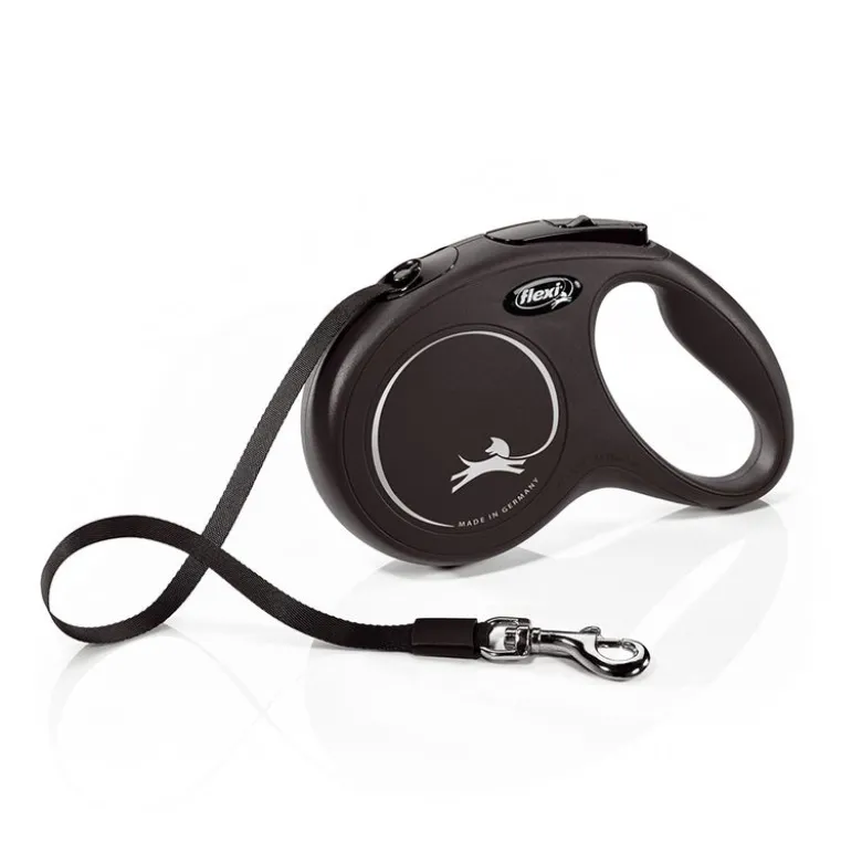 flexi Classic kelatalutin musta, 5 m