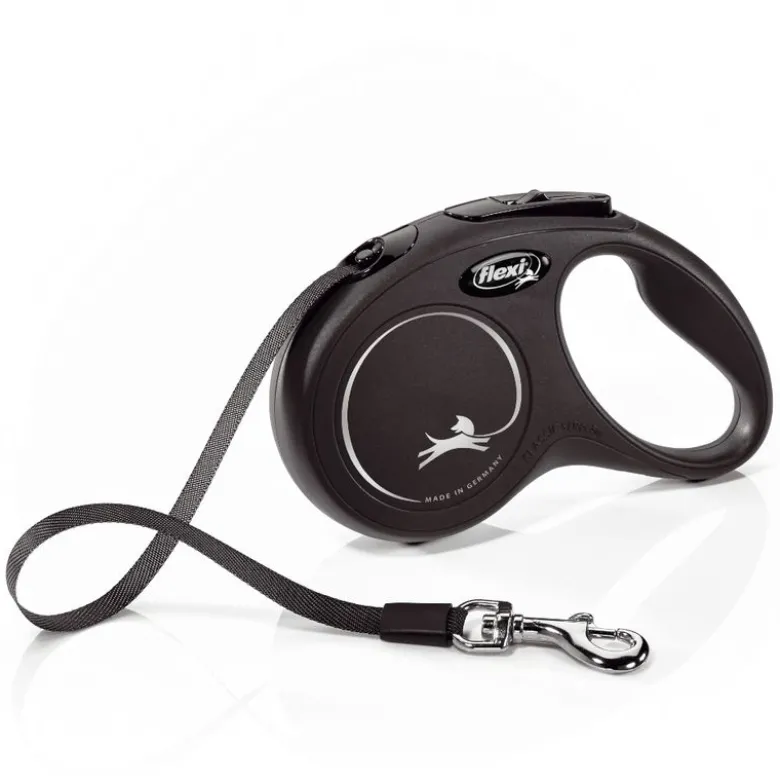 flexi Classic kelatalutin musta, 5 m