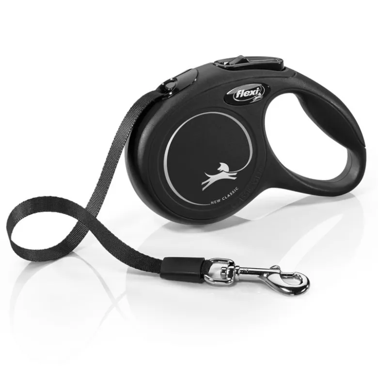 flexi Classic kelatalutin musta, 5 m