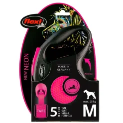 flexi New Neon -nauhatalutin pinkki, 5 m