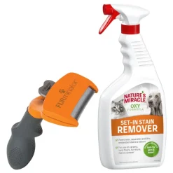 FURminator koirille + 709 ml Nature's Miracle kaupan päälle!