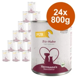Herrmann's Pure Meat / Pure Meat Luomu -säästöpakkaus 24 x 800 g
