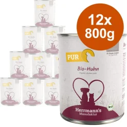 Herrmann's Pure Meat / Pure Meat Luomu -säästöpakkaus 12 x 800 g