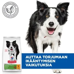 Hill's Science Plan Senior Vitality Mature Adult 7+ Medium kana ja riisi