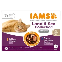 IAMS Delights Senior Land & Sea Collection in Sauce