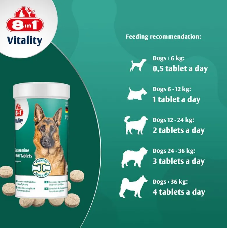 8in1 Vitality Glukosamiini + MSM -tabletit