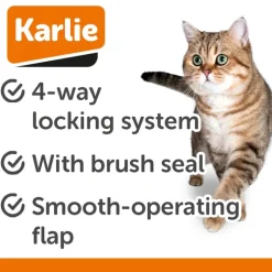 Karlie-kissanluukku 4-säätöisellä sulkimella