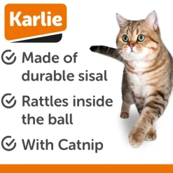 Karlie-sisalipallot höyhenillä ja helistimellä