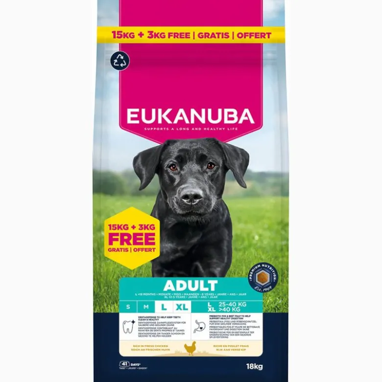 15 + 3 kg kaupan päälle! 18 kg Eukanuba Premium Nutrition