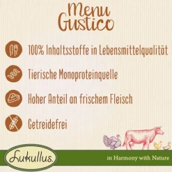 Lukullus Menu Gustico – lohi, porkkana, alfalfa ja pinaatti