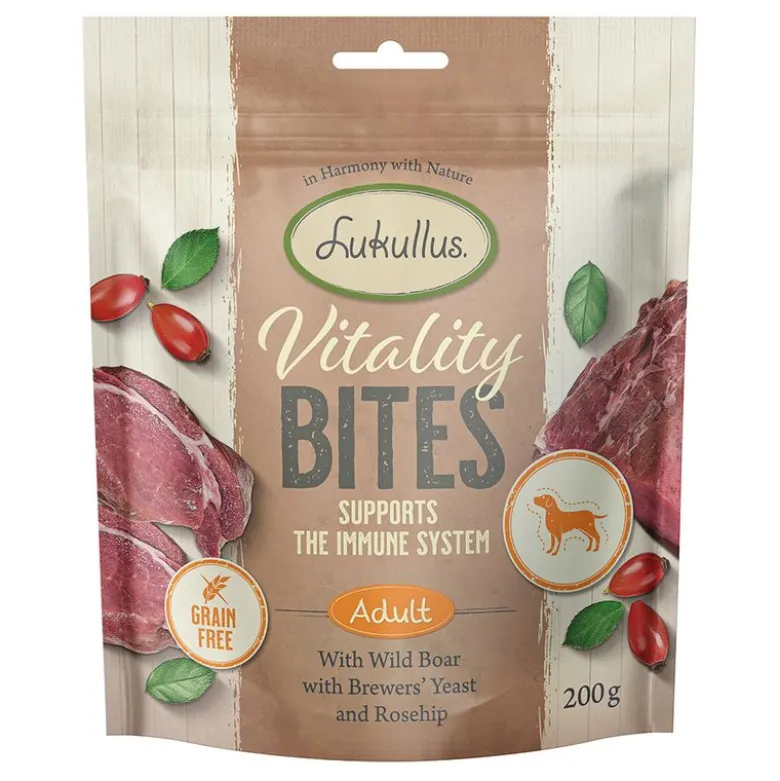 Lukullus Vitality Bites Immuunijärjestelmän tukeminen: villisika (viljaton)