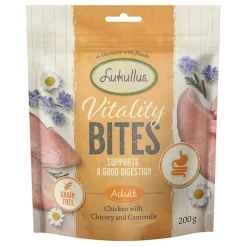 Lukullus Vitality Bites ruoansulatuksen tukeminen: kana (viljaton)