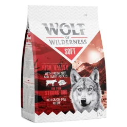 2 maun yhteispakkaus! 2 x 1 kg Wolf of Wilderness Adult -kuivaruokaa
