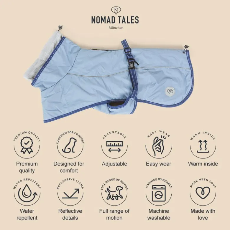 Nomad Tales Bloom Airy Blue -koiran takki