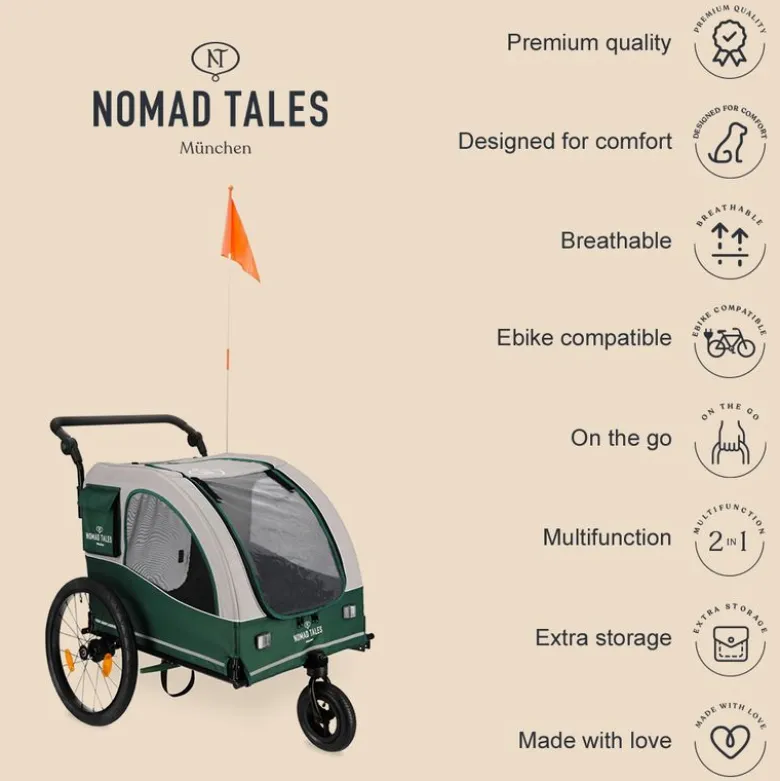 Nomad Tales Spirit -pyöräperävaunu sähköpyörälle