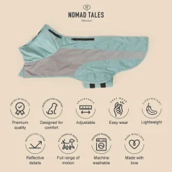 Nomad Tales Spirit Reflective Mint -sadetakki koiralle