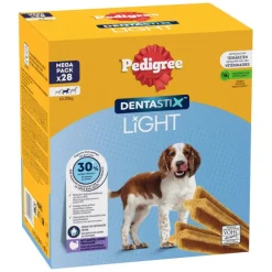 Pedigree Dentastix Light: hammashoitoherkut keskikokoisille koirille (10–25 kg)