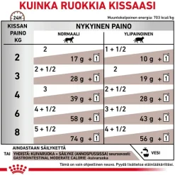 Royal Canin Veterinary Feline Gastrointestinal Moderate Calorie kastikkeessa