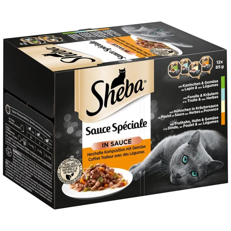 Sheba-rasialajitelma säästöpakkauksessa 48 x 85 g