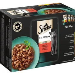 Sheba-tuorepussilajitelma säästöpakkauksessa 144 x 85 g
