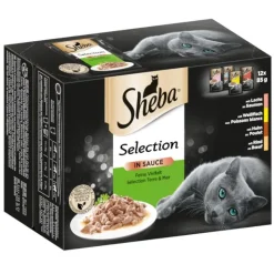 Sheba-tuorepussilajitelma säästöpakkauksessa 144 x 85 g