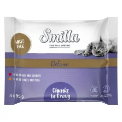 Smilla Deluxe Pouches -paloja kastikkeessa vihannesten kera