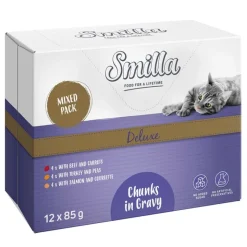 Smilla Deluxe Pouches -paloja kastikkeessa vihannesten kera