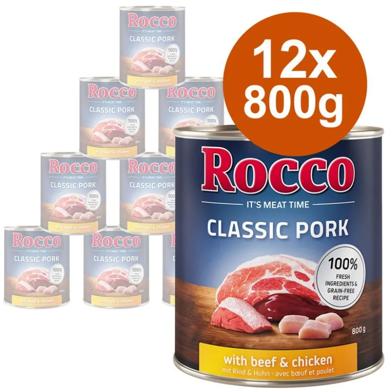 Säästöpakkaus Rocco Classic Pork 12 x 800 g