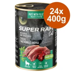 Super Rafi Sterilised Cat -säästöpakkaus 12 x 400 g