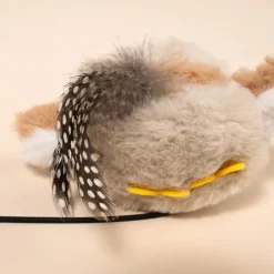 TIAKI -elektroninen kissanonki pöllö höyhenillä