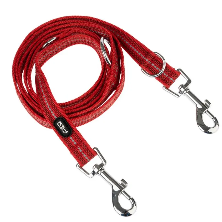 TIAKI Reflective Rubber -talutushihna, punainen