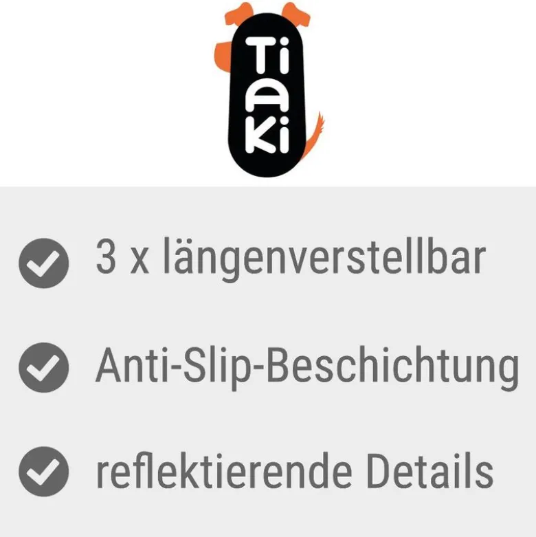 TIAKI Reflective Rubber -talutushihna, punainen