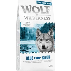 Wolf of Wilderness Adult "Blue River" – vapaana kasvanut kana & lohi