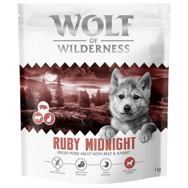 Wolf of Wilderness Junior "Ruby Midnight" nauta ja kani – viljaton
