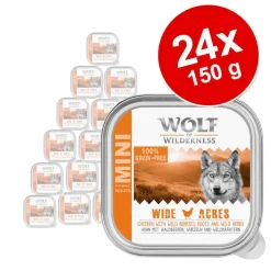 Wolf of Wilderness MINI Adult -säästöpakkaus 24 x 150 g – rasia