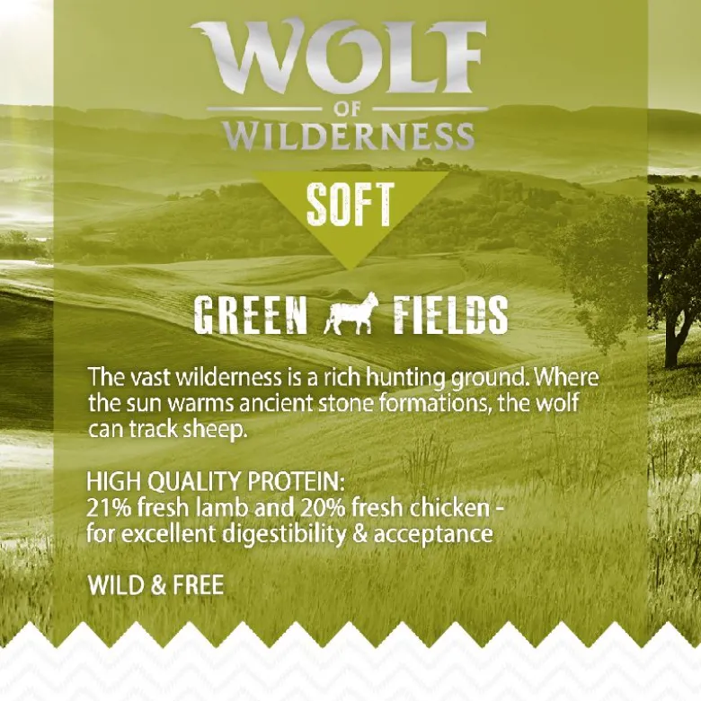 Wolf of Wilderness Soft - Green Fields - lammas