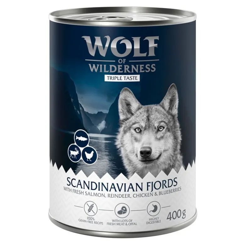 Wolf of Wilderness "The Taste Of" -säästöpakkaus 24 x 400 g