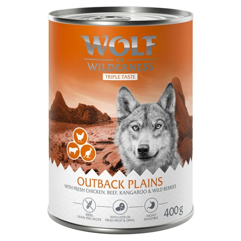 Wolf of Wilderness "The Taste Of" -säästöpakkaus 24 x 400 g