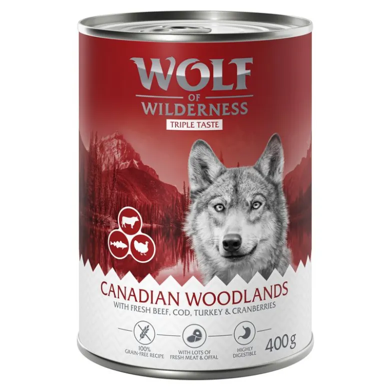 Wolf of Wilderness "The Taste Of" -säästöpakkaus 24 x 400 g